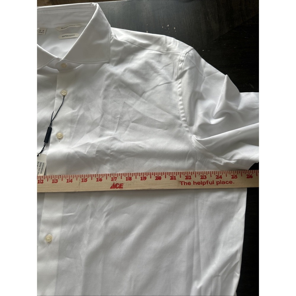 Suitsupply Tailored Fit Dress Shirt White Classic Egyptian Cotton Luxury 46-18 - Picture 4 of 5